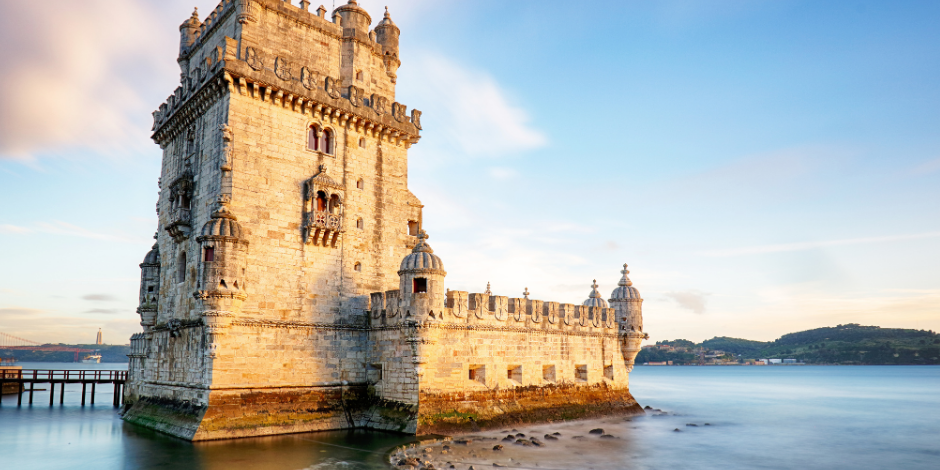 See the Belem Tower by Tagus river in Lisbon